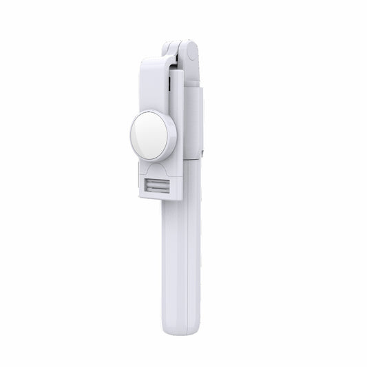 SELFIESHOW K10 Self Timer Bluetooth Remote Control Mobile Phone Tripod with Fill Light Function - White