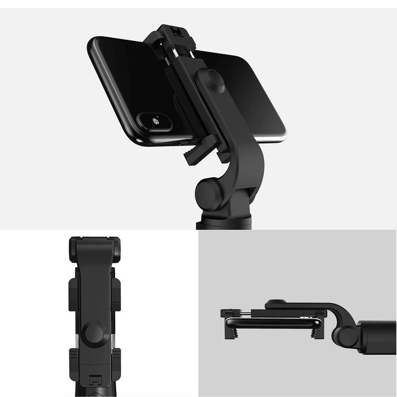 SELFIESHOW L01s Selfie Stick Tripod Extendable Bluetooth Monopod with 360 Degree Rotating Phone Clip and Remote Control - Black