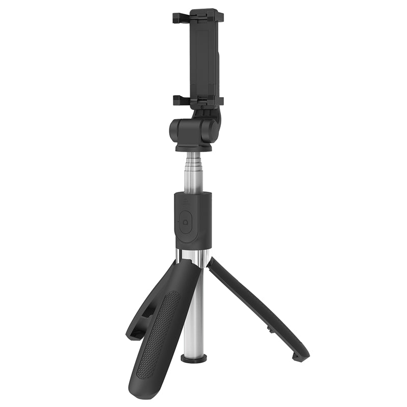 SELFIESHOW L01s Selfie Stick Tripod Extendable Bluetooth Monopod with 360 Degree Rotating Phone Clip and Remote Control - Black