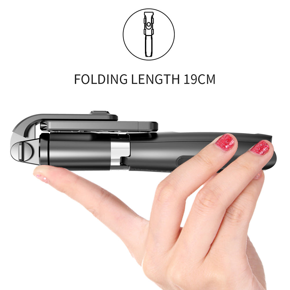 SELFIESHOW L02 Wireless Bluetooth Control Cellphone Selfie Stick 1 Meter Length Tripod Stand - Black