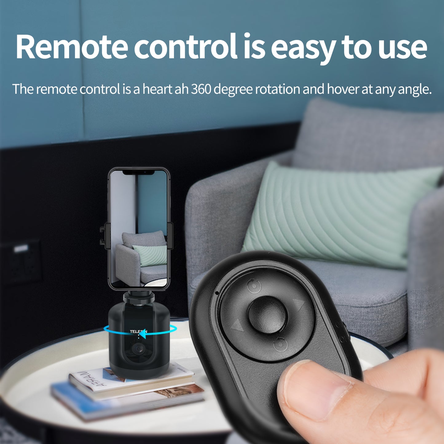 Uniqkart TE-GPYT-001 360 Degree Smart Tracking Pan Tilt Sports Camera Phone Holder Base AI Face Recognition Mount