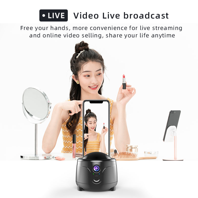 Y7 Smart AI Gimbal 360 Degrees Rotation Face Tracking Camera Phone Holder Stand - Black