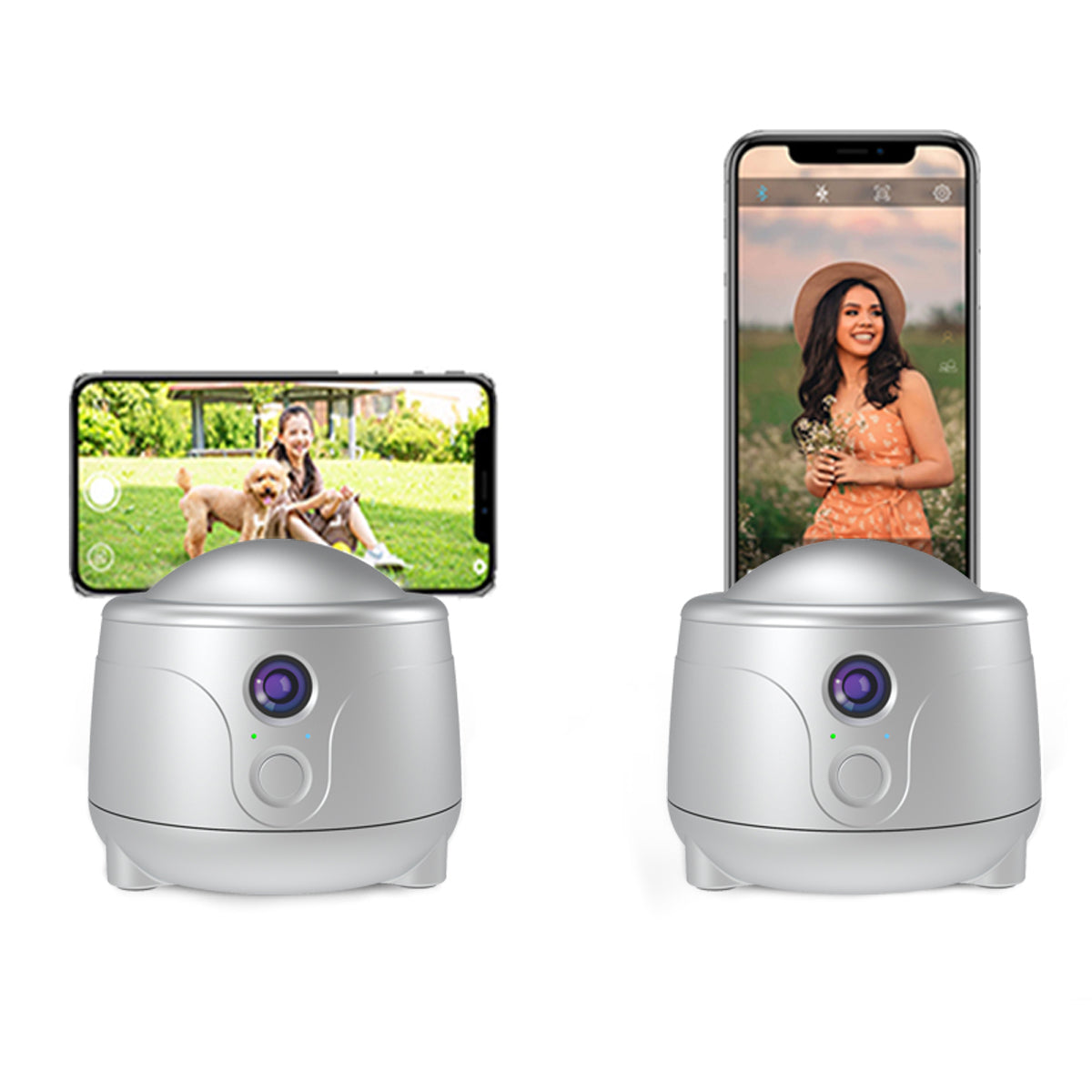 Y7 Smart AI Gimbal 360 Degrees Rotation Face Tracking Camera Phone Holder Stand - Silver