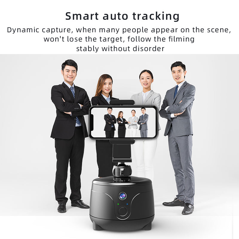 Y8 360 Degrees Rotation Smart AI Gimbal Face Tracking Camera Mobile Phone Holder Stand - Black