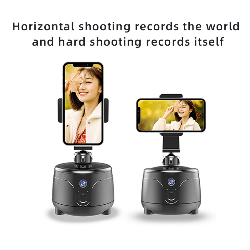 Y8 360 Degrees Rotation Smart AI Gimbal Face Tracking Camera Mobile Phone Holder Stand - Black