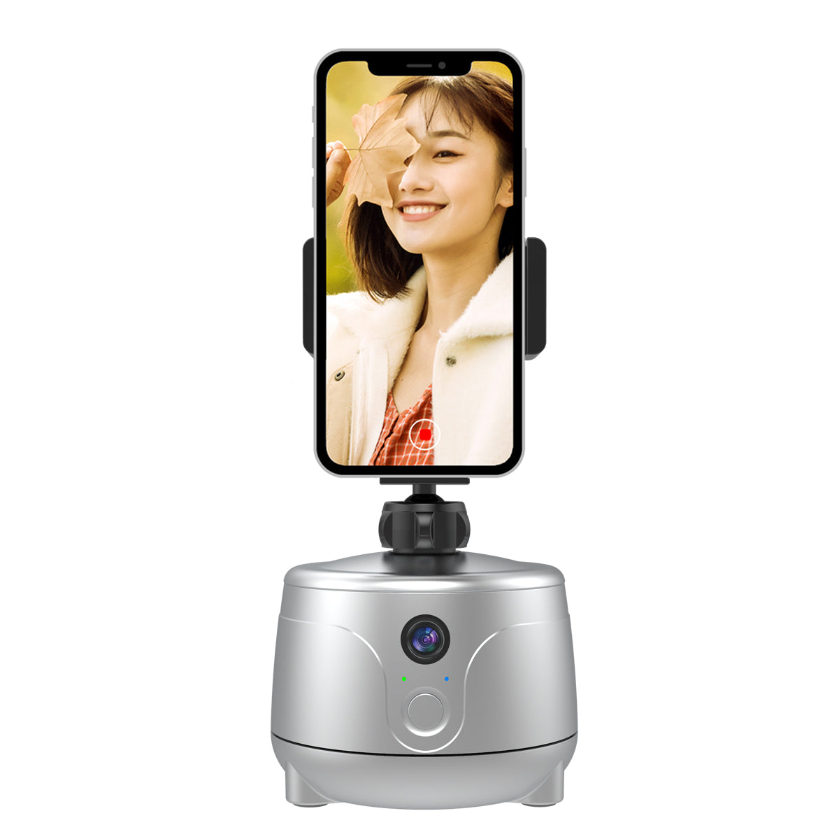 Y8 360 Degrees Rotation Smart AI Gimbal Face Tracking Camera Mobile Phone Holder Stand - Silver