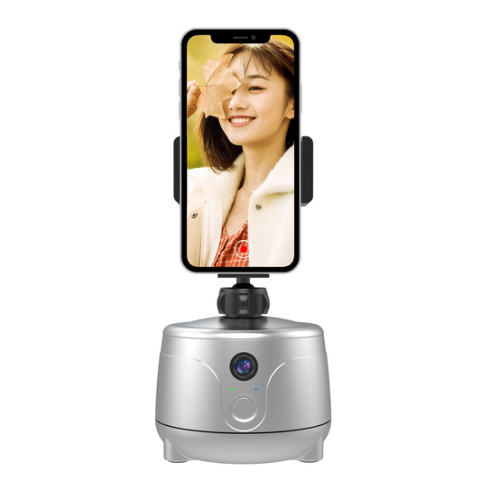 Y8 360 Degrees Rotation Smart AI Gimbal Face Tracking Camera Mobile Phone Holder Stand - Silver