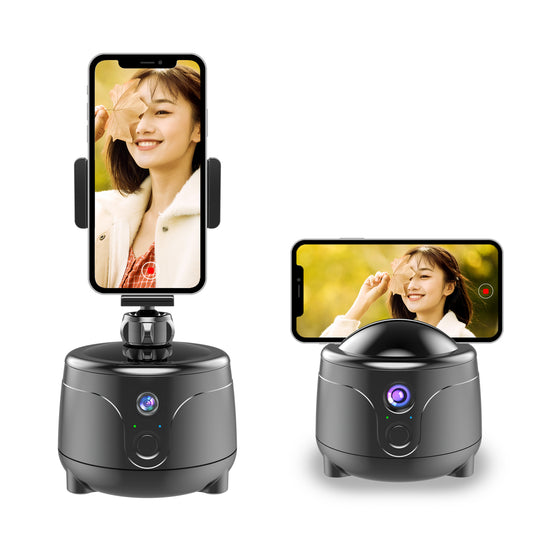 Y6 360 Degrees Rotation Smart AI Gimbal Face Tracking Camera Phone Holder Stand for Live Broadcast Video Recording - Black