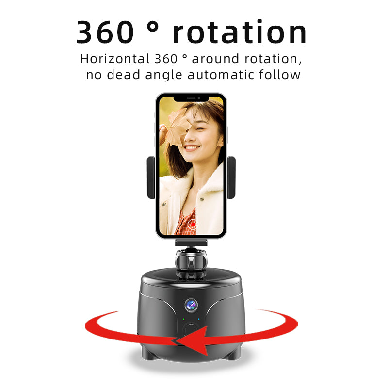 Y6 360 Degrees Rotation Smart AI Gimbal Face Tracking Camera Phone Holder Stand for Live Broadcast Video Recording - Black
