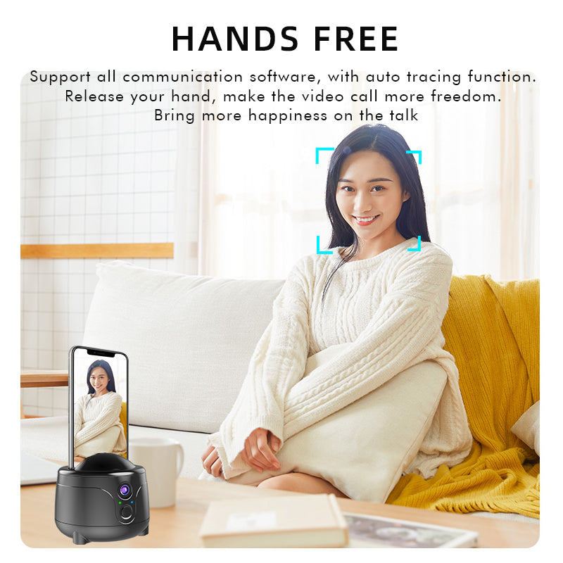 Y6 360 Degrees Rotation Smart AI Gimbal Face Tracking Camera Phone Holder Stand for Live Broadcast Video Recording - Silver