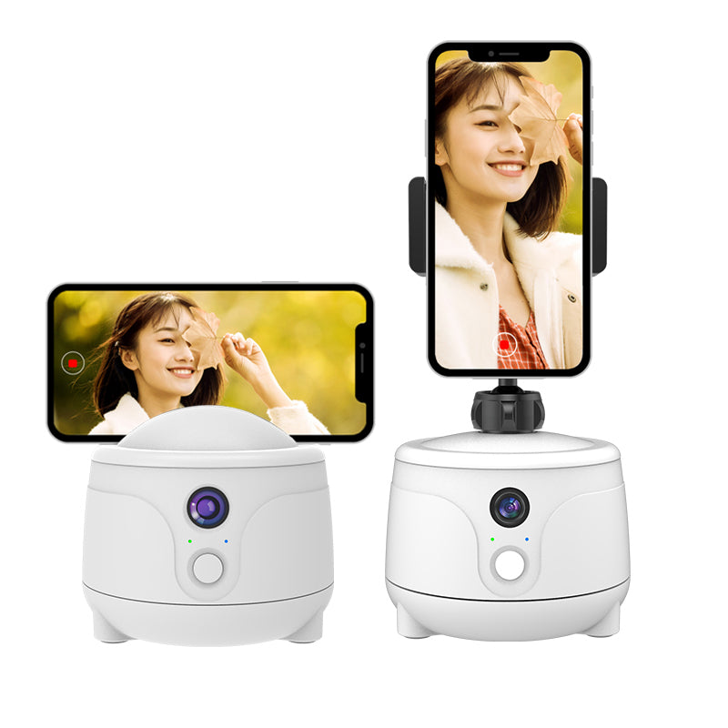 Y6 360 Degrees Rotation Smart AI Gimbal Face Tracking Camera Phone Holder Stand for Live Broadcast Video Recording - White