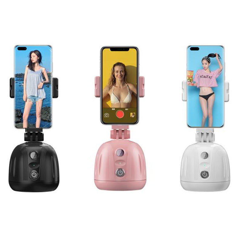 TD5 Auto Face Object Tracking Camera Smart Shooting Phone Mount 360 Degree Rotation Selfie Stick Tripod Holder - White
