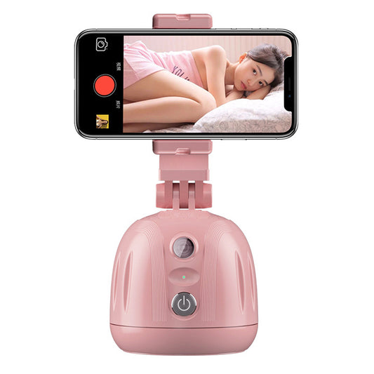 TD5 Auto Face Object Tracking Camera Smart Shooting Phone Mount 360 Degree Rotation Selfie Stick Tripod Holder - Pink