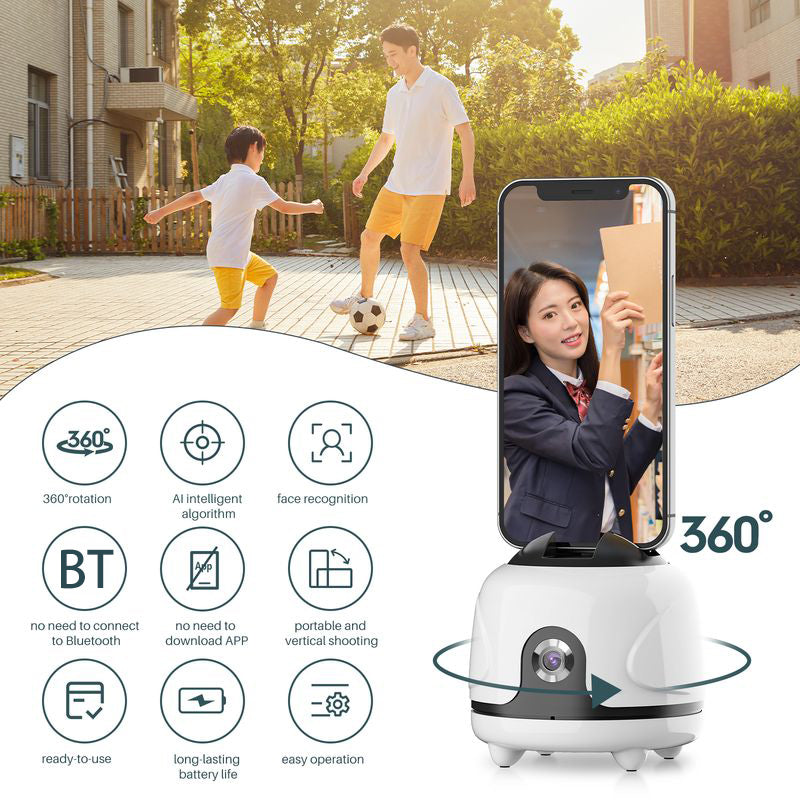 Uniqkart Cameraman Auto Smart Shooting Selfie Stick 360 Degree Rotation Face Tracking Camera AI Gimbal Stabilizer Phone Holder
