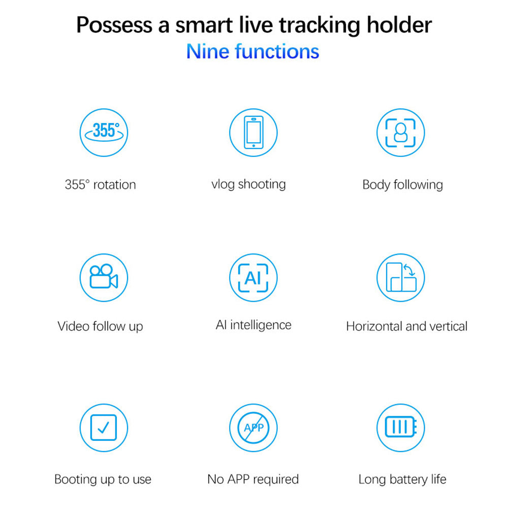 SRIHOME SH006 AI AI Smart Face Tracking Shooting Selfie Stick Gimbal Stabilizer 355 Rotation Live Tripod Phone Holder