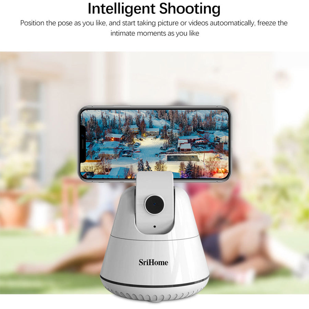 SRIHOME SH006 AI AI Smart Face Tracking Shooting Selfie Stick Gimbal Stabilizer 355 Rotation Live Tripod Phone Holder