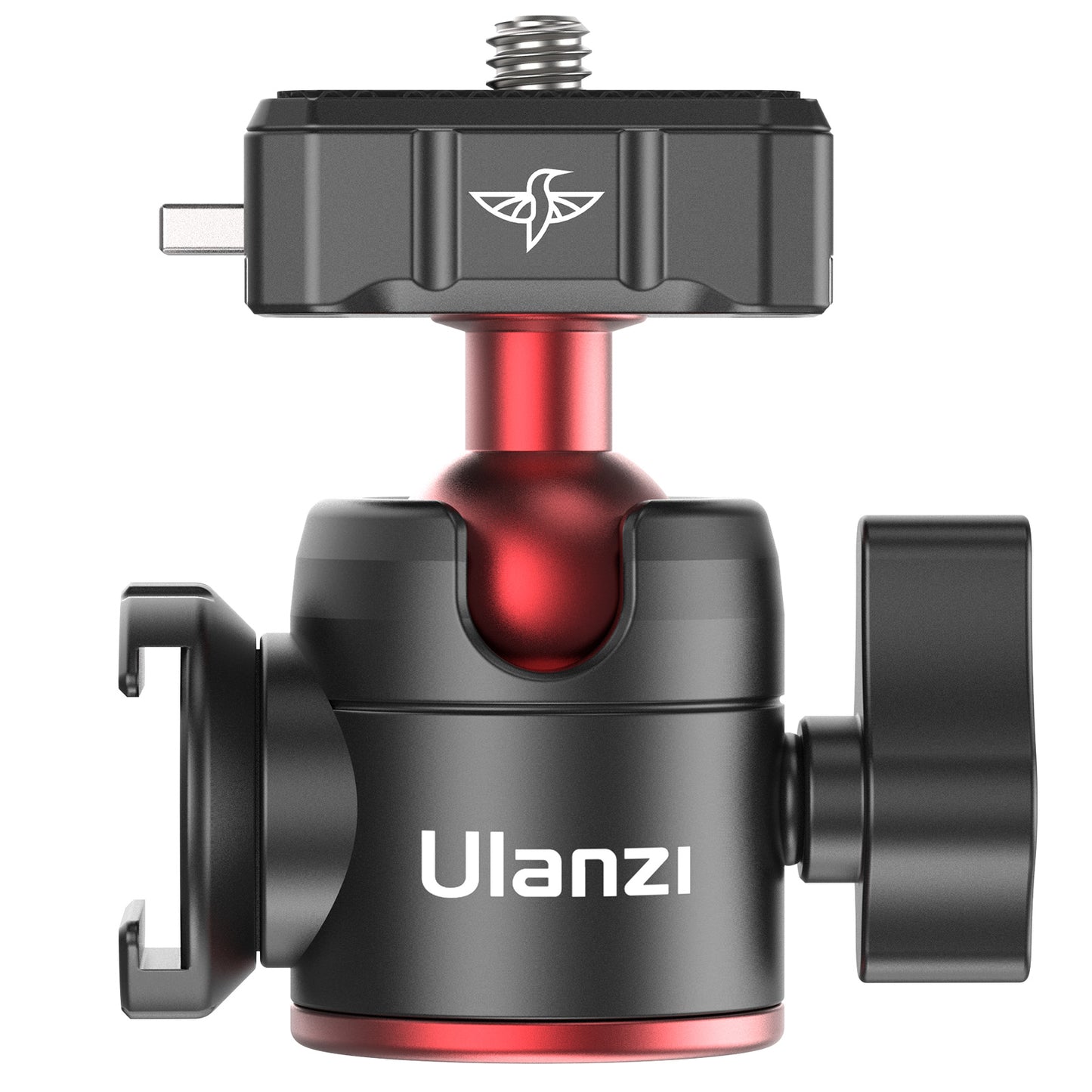 Uniqkart R077 Mini Ball Head Mount Adapter 2KG Payload with Quick Release Plate Cold Shoe Mount 1/4 Interface for Tripod Camera