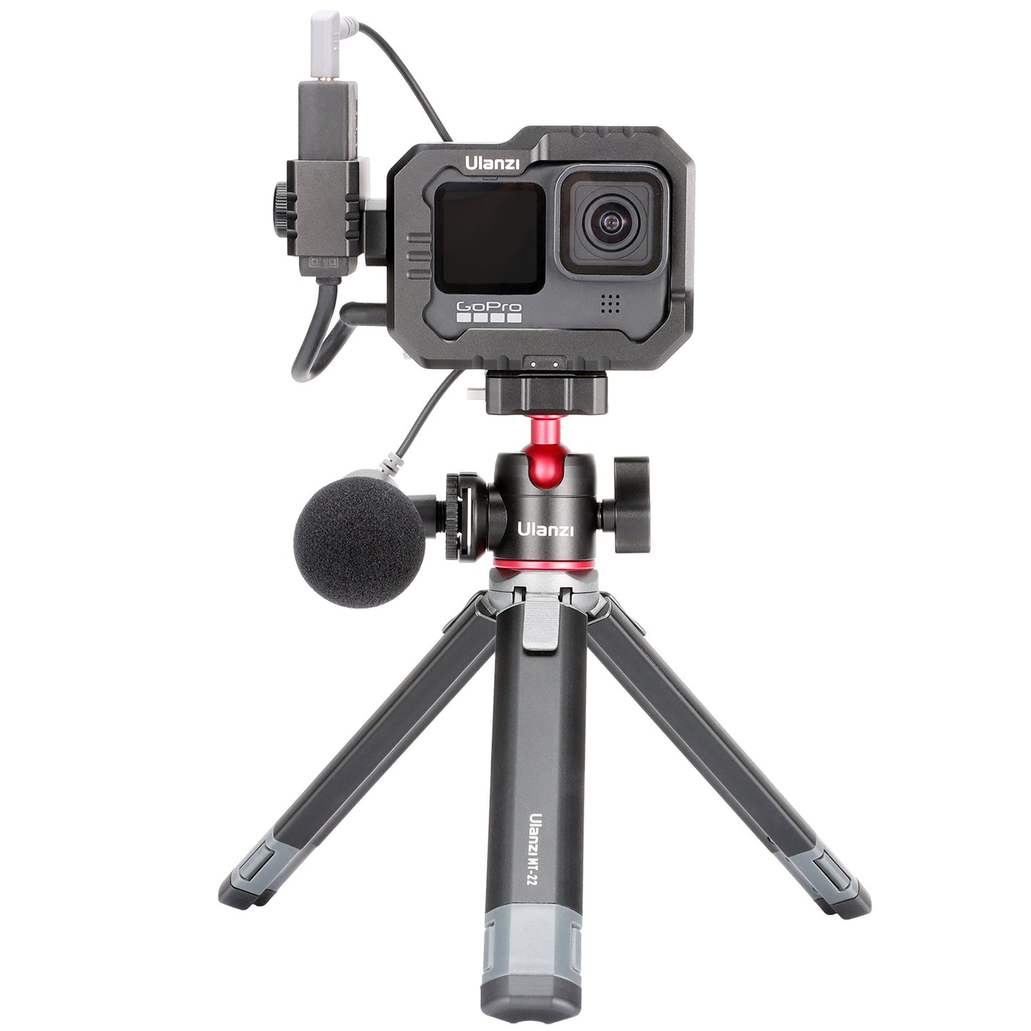 Uniqkart R077 Mini Ball Head Mount Adapter 2KG Payload with Quick Release Plate Cold Shoe Mount 1/4 Interface for Tripod Camera
