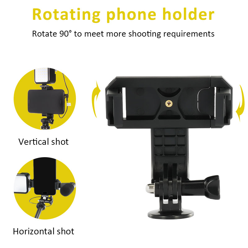 KIT07-LM LED Fill Light Microphone Tripod Bluetooth Remote Control Selfie Stick Phone Holder for Live Video