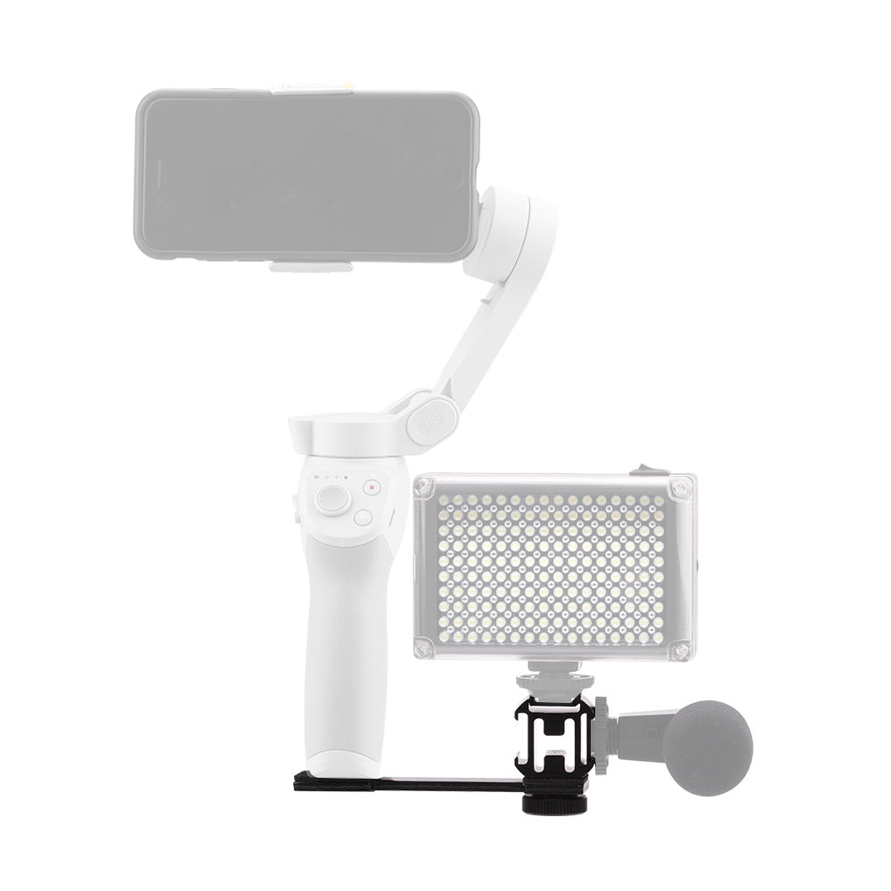 HSP0013 LED Video Fill Light Mount Cold Shoe Microphone Holder for DJI OM 4 / OSMO Mobile 2/3 / Zhiyun Smooth 4 / Feiyu Vimble Vlog Pocket