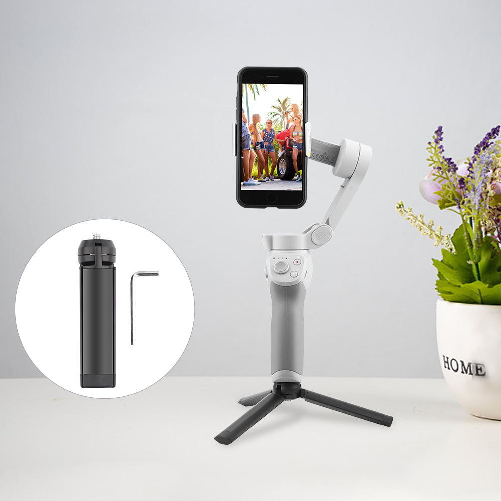 HSP6205 Mini Aluminum Tripod Non-slip Silicone Pad Stand Mount for DJI OM 4/Osmo Mobile 3 /Osmo Mobile 2