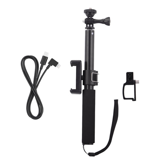 BRDRC DJI-5016 Selfie Stick for DJI OSMO Pocket 2 Handheld Gimbal Stabilizer Cable Phone Clip Module Extension Pole - Type C to Lightning