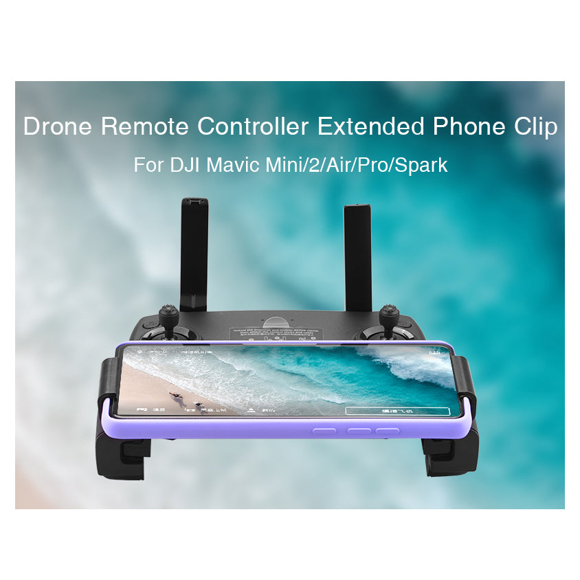 Remote Control Mount Extended Clip Easy Install Bracket Stable Phone Holder for DJI Mavic 2 / Mini / Pro / Air / Spark