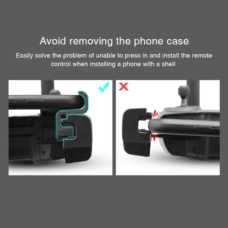 Remote Control Mount Extended Clip Easy Install Bracket Stable Phone Holder for DJI Mavic 2 / Mini / Pro / Air / Spark