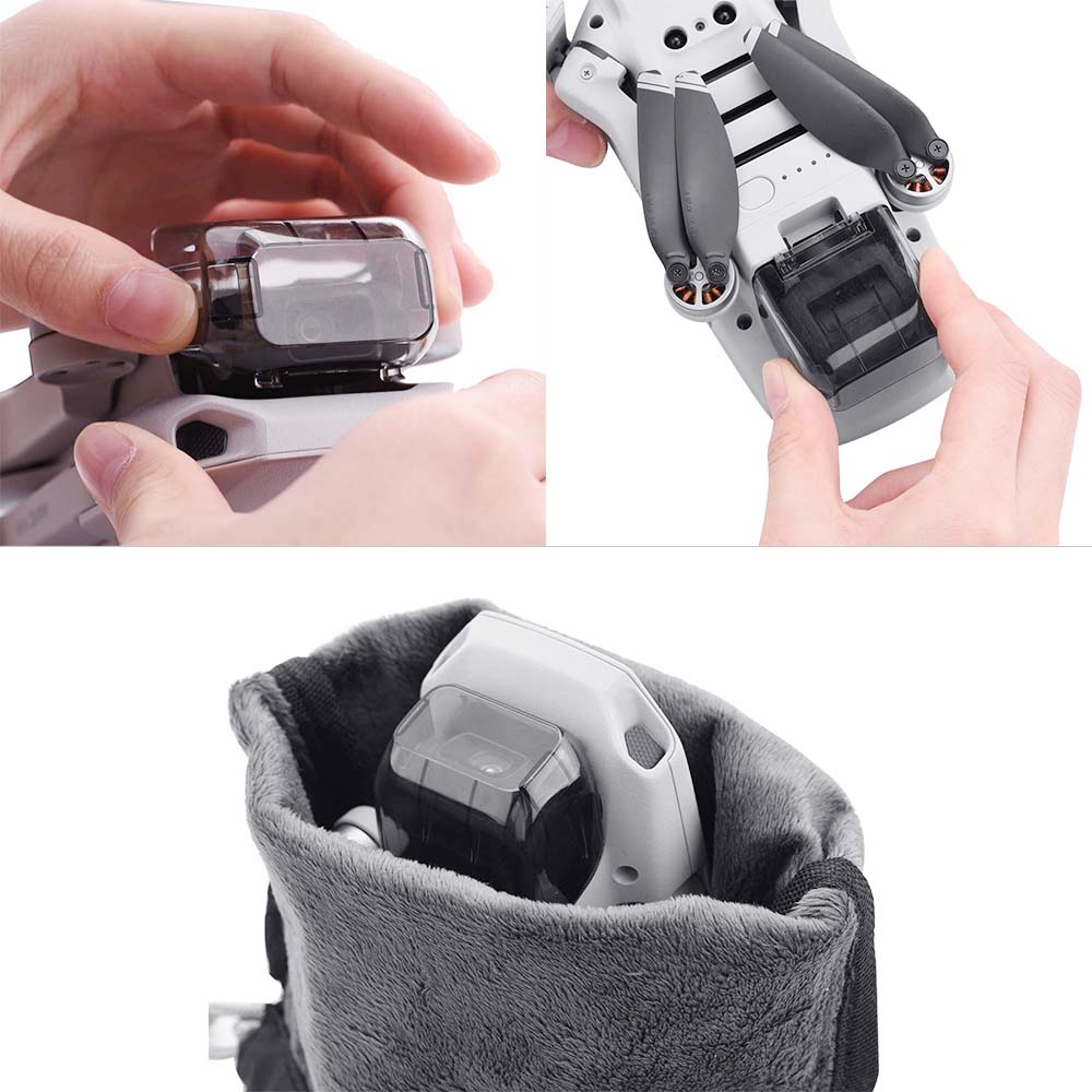 Lens Protective Cap + Remote Control Rocker Protector for DJI Mavic Mini Drone - Black