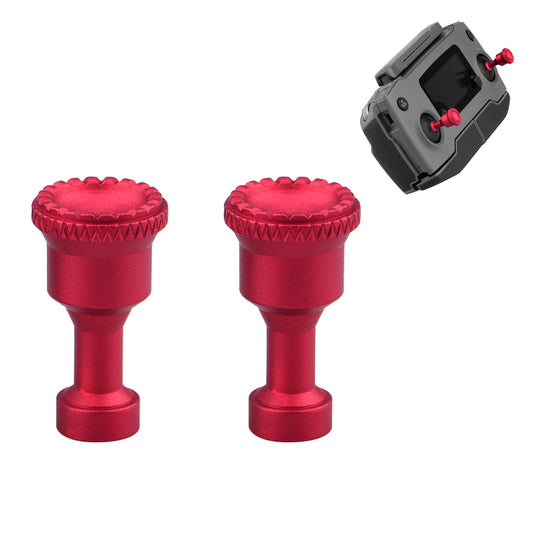 For DJI Mavic 2/Air Remote Controller Handle Thumb Rocker Metal Joysticks Detachable Protector (max2263) - Red