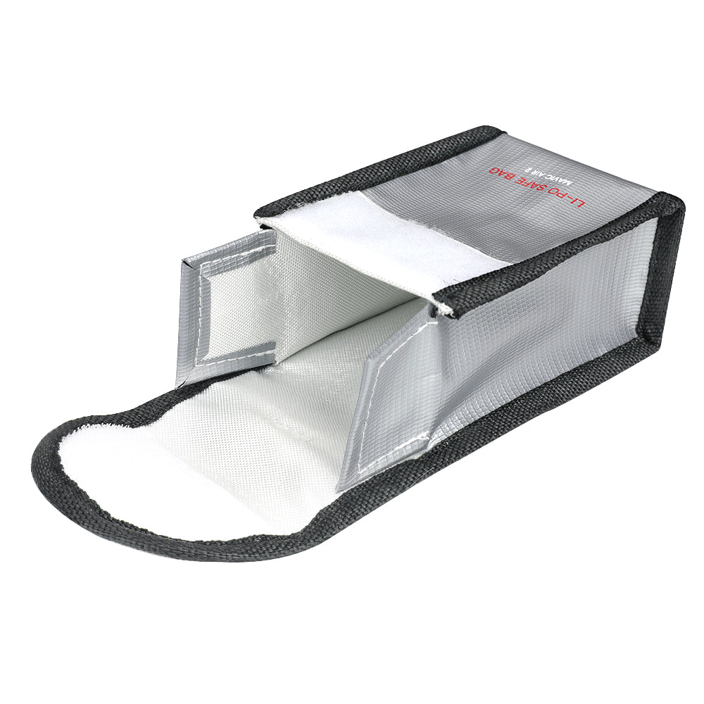 RCSTQ Li-Po Safe Battery Bag Fire-proof with Power Indicator for DJI Mavic Air 2 - Silver
