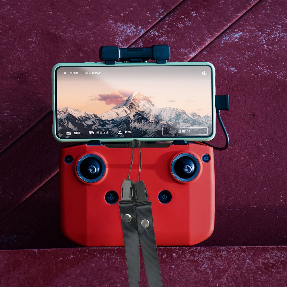 Remote Control Silicone Case + Neck Strap for DJI Mavic Air 2 Drone Remote Control - Red