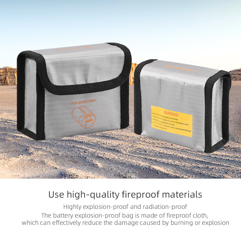 Safety Protection Lithium Battery Explosion-Proof Storage Bag for DJI Mavic Mini Drone, Size: 8.5 x 6.5 x 5cm
