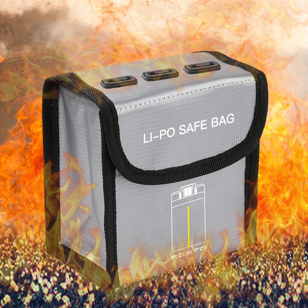 RCSTQ Lithium Battery Explosion-Proof Safety Storage Bag for DJI Mavic Mini 2 Drone, Size: 8 x 11 x 4.3cm