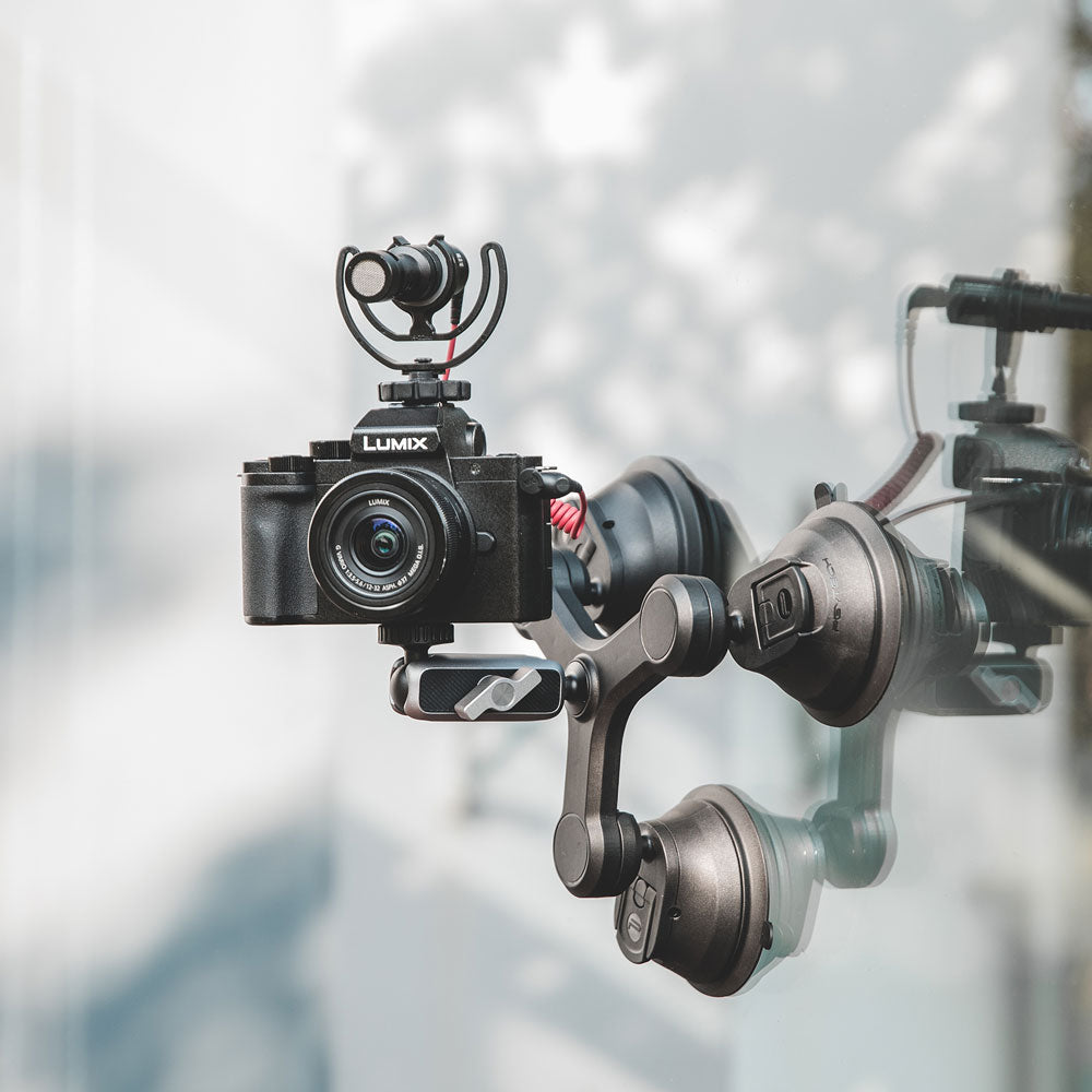 Triple Suction Cup Mount with 1/4 Threaded Head 360 Degree Tripod Ball Head