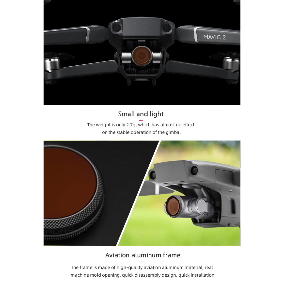 3pcs UV+CPL+ND8-PL Lens Filter Replacement for DJI MAVIC 2 Zoom Drone Camera Accessories