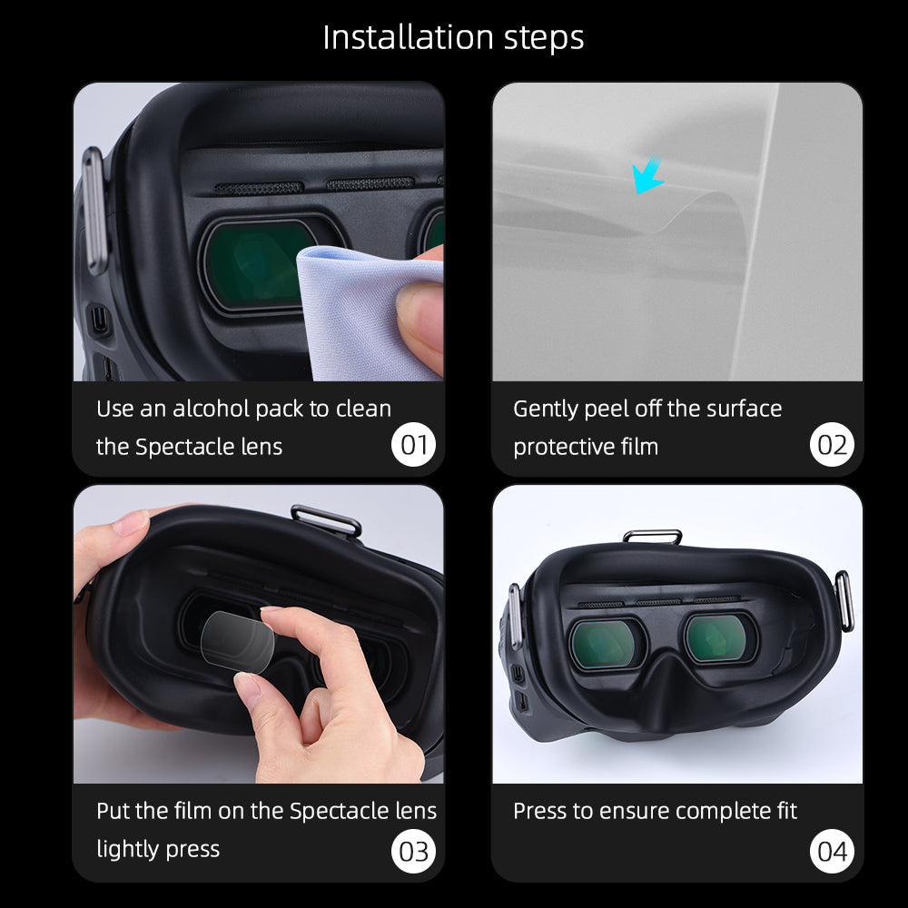 2 Pairs EWB8446_2 Tempered Glass Screen Protector Lens for DJI FPV Combo Glasses Accessories