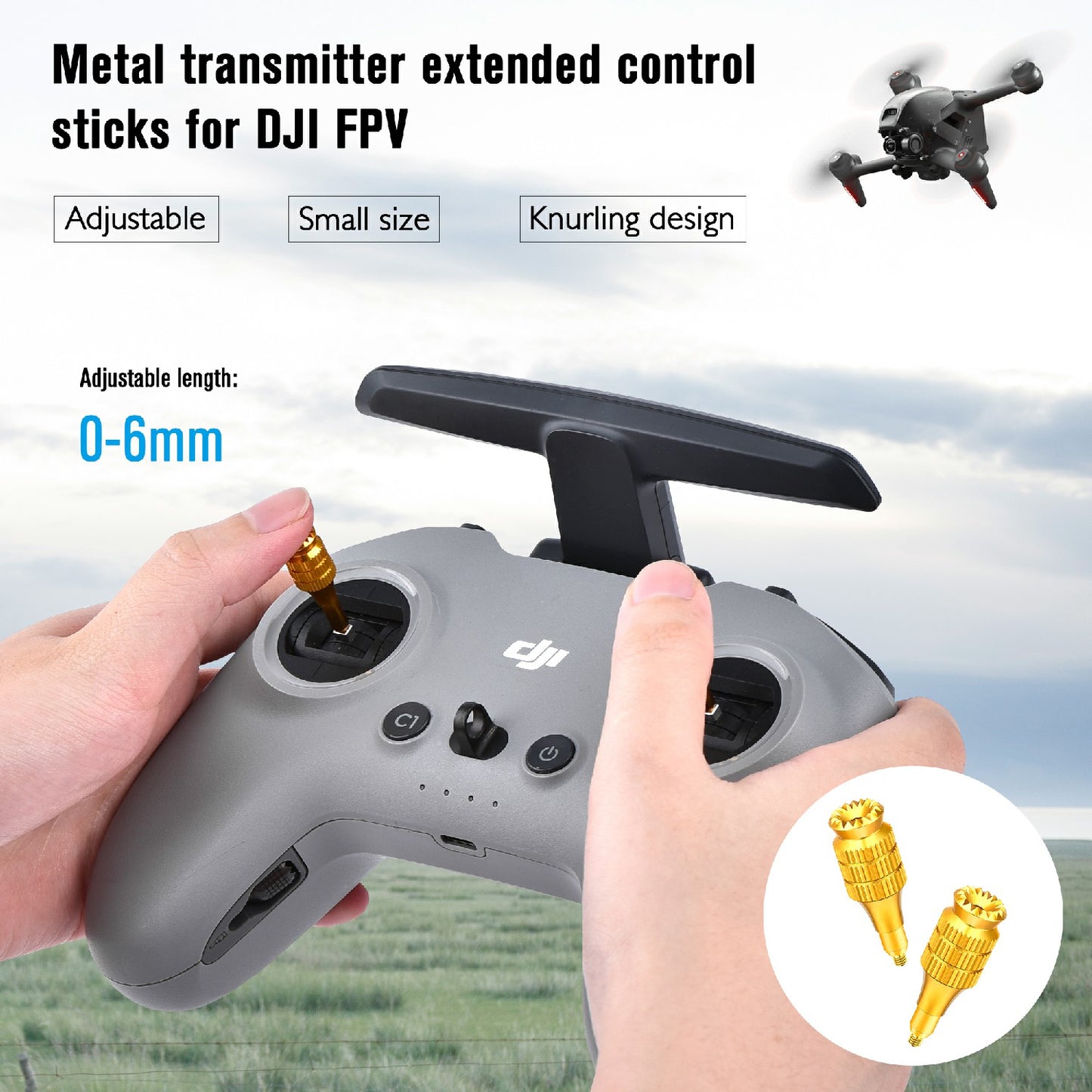 2Pcs STARTRC 1109428 Adjustable Rocker Extended Remote Control Joystick for DJI FPV Drone