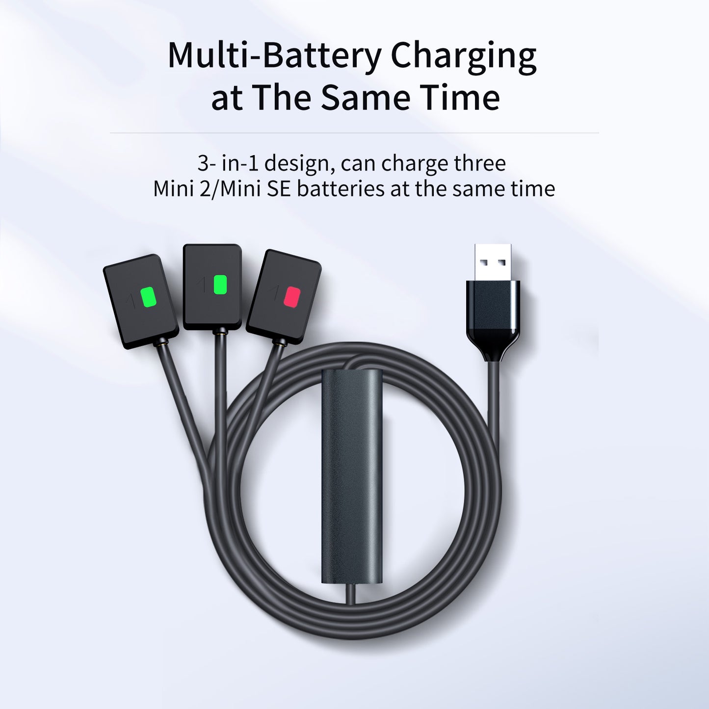 TELESIN TE-MC-001 3-in-1 Drone Battery Charging Cable Fast Charger Wire for DJI Mavic Mini 2/Mini SE