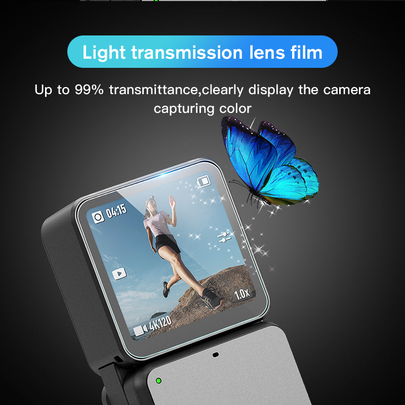 Uniqkart 1110214 Tempered Glass Explosion-proof Camera Screen Lens Protector Film Cover Kit for DJI Action 2