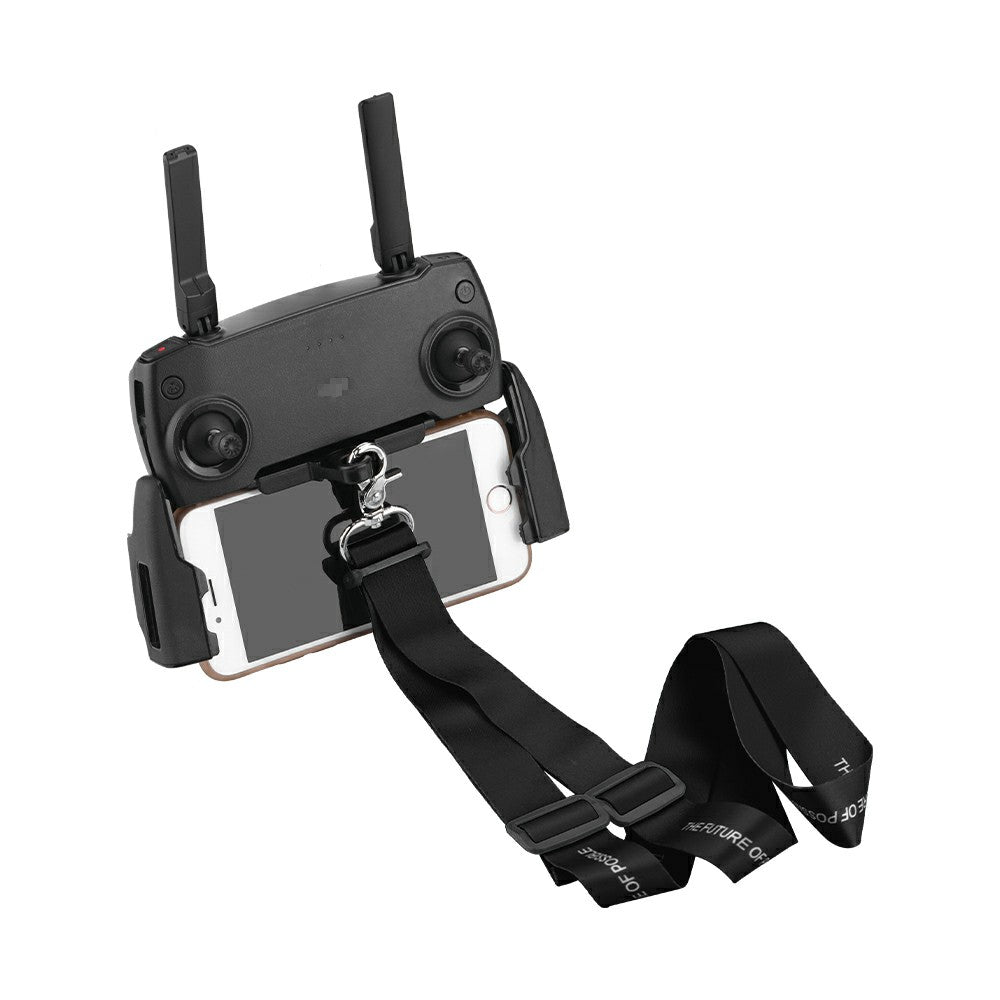 Max2473+Max0709 Lanyard Bracket Strap Hook Holder Neck Strap for DJI Mavic 2/Pro/Mini/Air/Spark Remote Control - Black