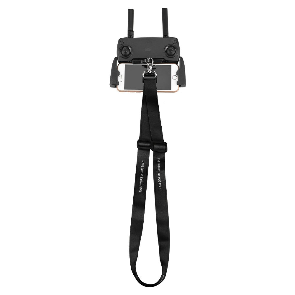 Max2473+Max0709 Lanyard Bracket Strap Hook Holder Neck Strap for DJI Mavic 2/Pro/Mini/Air/Spark Remote Control - Black