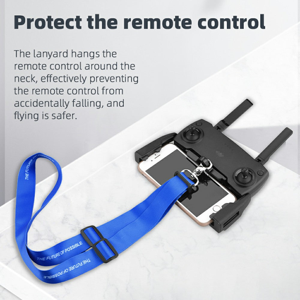 Max2473+Max0709 Lanyard Bracket Strap Hook Holder Neck Strap for DJI Mavic 2/Pro/Mini/Air/Spark Remote Control - Black