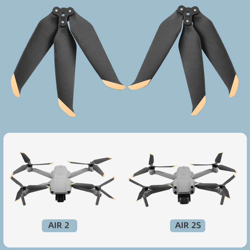 EWB9031 2 Pairs Quick Release Three-blade Propeller Noise Reduction Blade Propeller for DJI Mavic Air 2/Air 2S Drone - Black