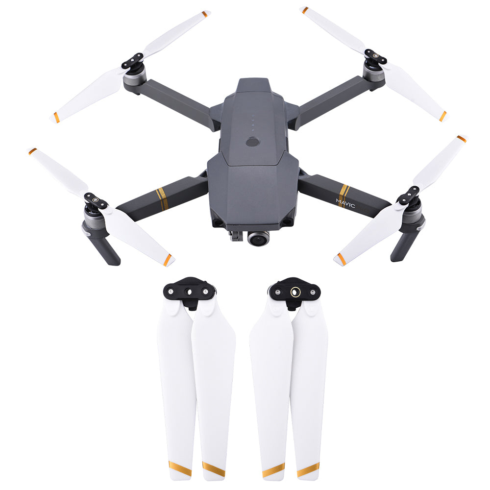 Max0432 1 Pair Low Noise Quick Release Propeller for DJI Mavic Pro 8330F - White/Gold Edge