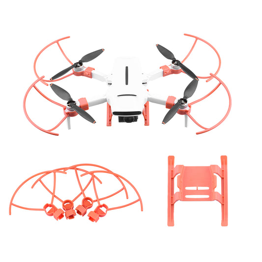 EWB8805+EWB8732_2 Landing Gear Height Extender and Propeller Protection Ring Set for FIMI X8 MINI - Orange