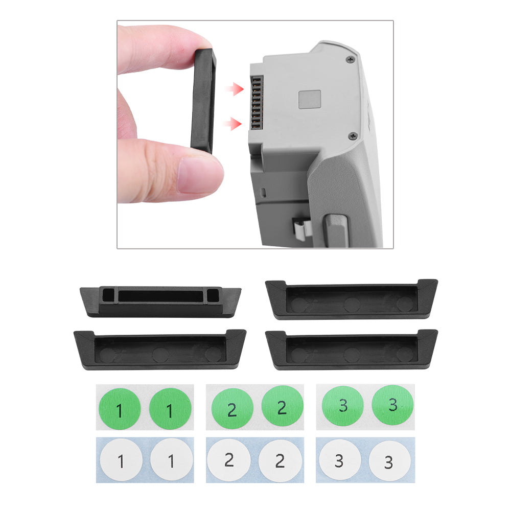 EWB7519 Drone Body Protective Dustproof Cap Battery Charging Port Cover Soft Rubber Dust Plug Set for DJI Air 2S/Mavic Air 2