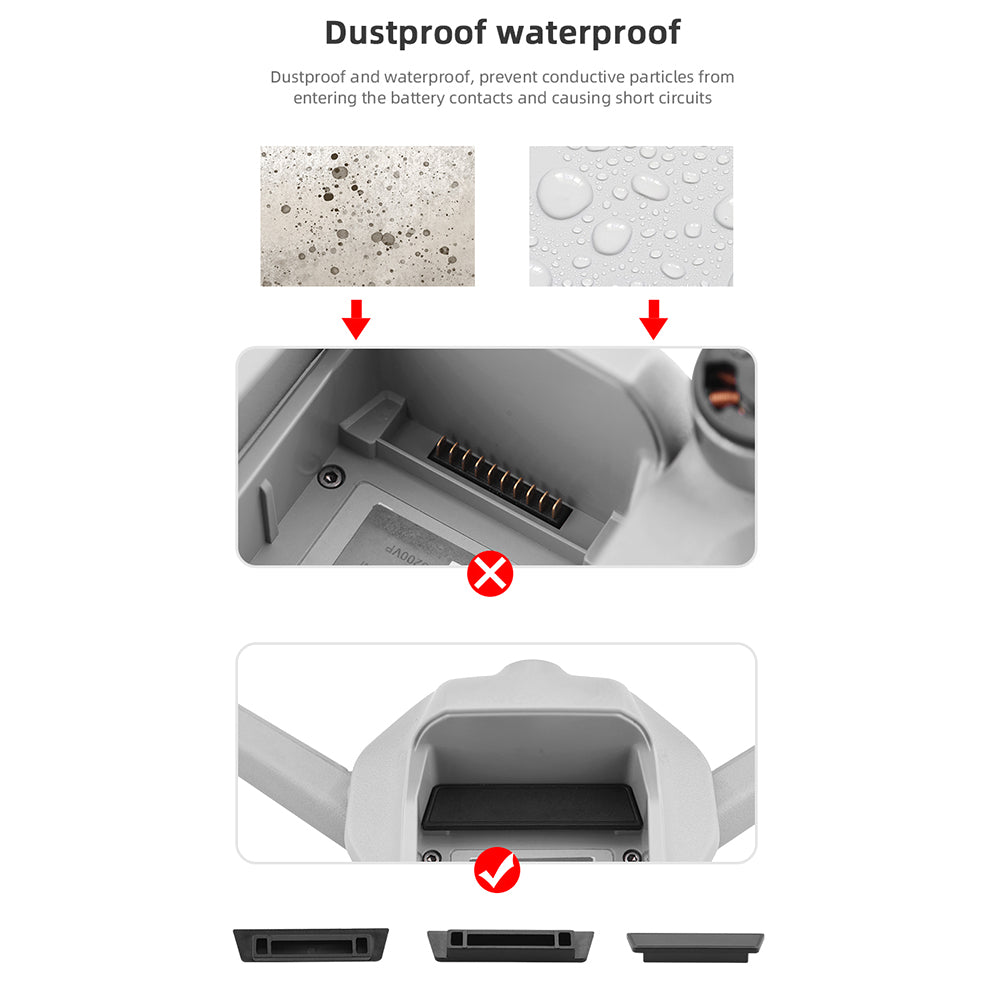 EWB7519 Drone Body Protective Dustproof Cap Battery Charging Port Cover Soft Rubber Dust Plug Set for DJI Air 2S/Mavic Air 2