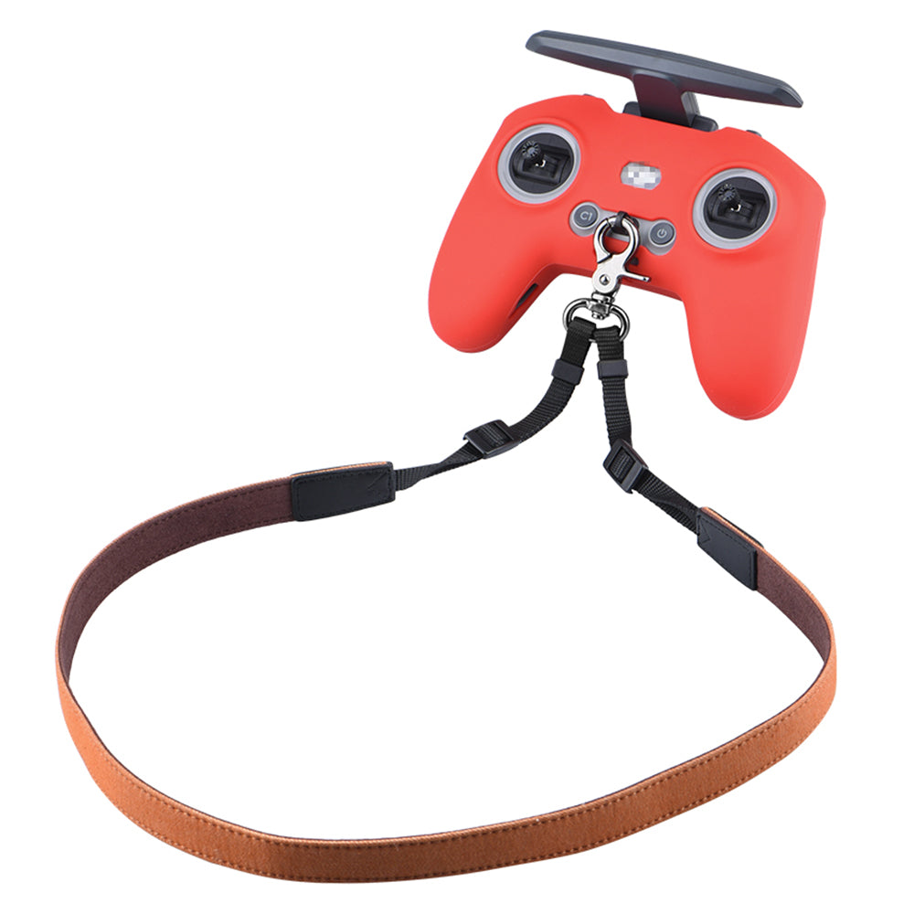 UTAIDU EWB8664_2+EWB8494_2 For DJI FPV Remote Control Lanyard Strap + Silicone Sleeve Protective Cover - Red