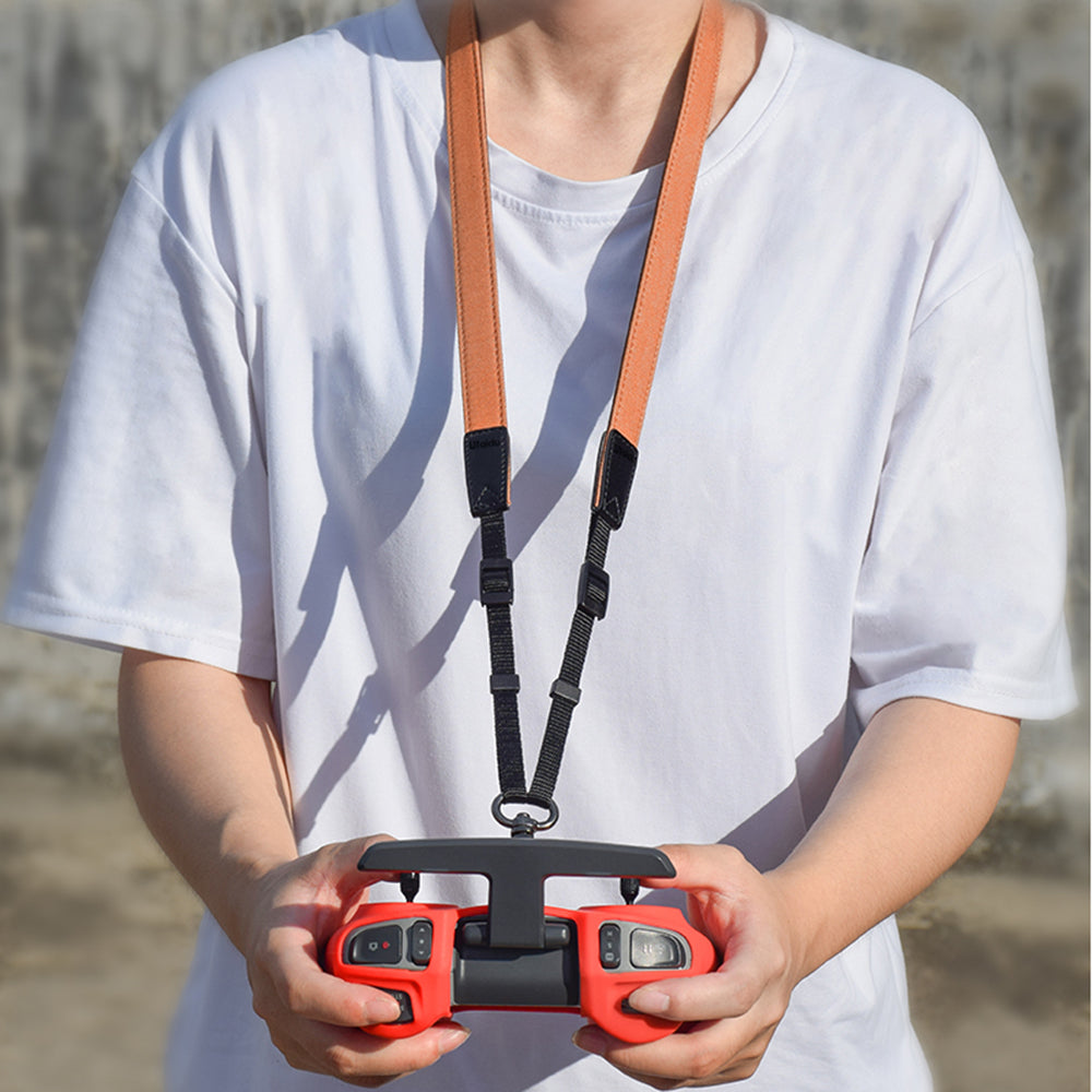 UTAIDU EWB8664_2+EWB8494_2 For DJI FPV Remote Control Lanyard Strap + Silicone Sleeve Protective Cover - Red